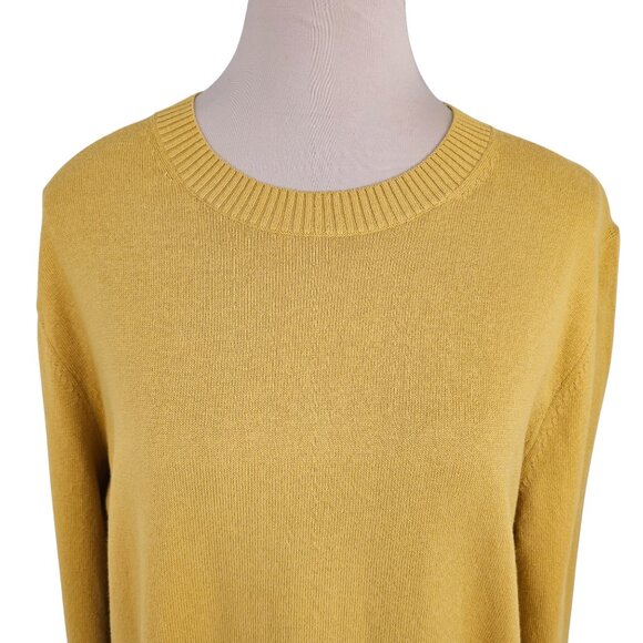 Everlane The No-Sweat Ribbed Crew Neck Yellow Sweater Sz M - Picture 2 of 9